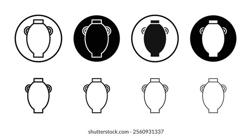 Manna jar icon Flat outline fill set collection