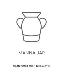 Manna Jar linear icon. Modern outline Manna Jar logo concept on white background from Religion-2 collection. Suitable for use on web apps, mobile apps and print media.