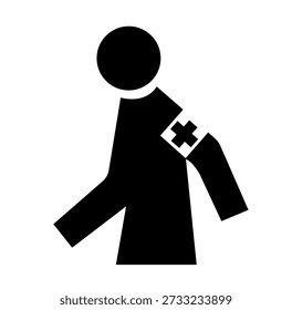 Manned First Aid Station Black Icon, Vector Illustration, Isolate On White Background Label. EPS10