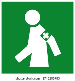 Manned First Aid Station Symbol Sign, Vector Illustration, Isolate On White Background Label .EPS10
