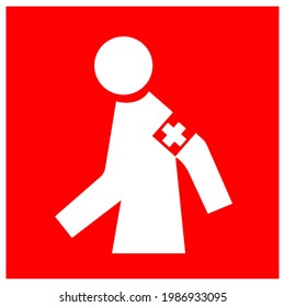Manned First Aid Station Symbol Sign, Vector Illustration, Isolate On White Background Label .EPS10