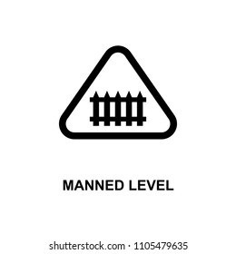 manned level icon. Element of railway signs for mobile concept and web apps. Detailed manned level icon can be used for web and mobile. Premium icon on white background