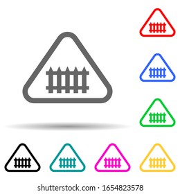 mehrfarbiges Symbol auf bemannter Ebene. Einfache Bildyph, flache Vektorillustration von Symbolen für Eisenbahnwarnungen für i und ux, Website oder mobile Anwendungen