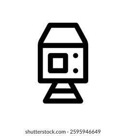 Manned spacecraft. Editable stroke vector icon.