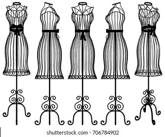 Mannequin Clothes Hanger Vector 01