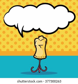 mannequin color doodle, speech bubble