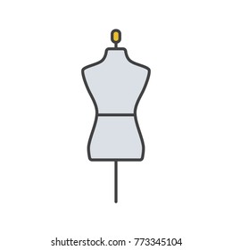 Mannequin color icon. Tailor's dummy. Isolated vector illustration