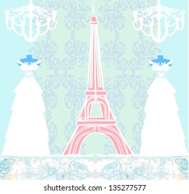 mannequin and Eiffel Tower - abstract design