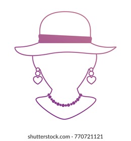 mannequin with elegant female hat and necklace