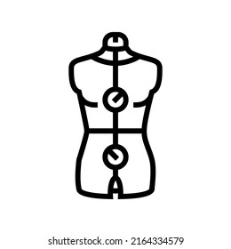 vector de icono de línea de equipo de maniquí. signo de equipo de maniquí. símbolo de contorno aislado ilustración negra