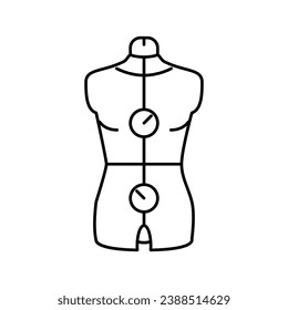 vector de icono de línea de equipo de maniquí. signo de equipo de maniquí. símbolo de contorno aislado ilustración negra