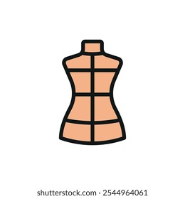 Mannequin fashion tailor icon vector basic design simple and modern concept graphic