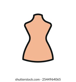 Mannequin fashion tailor icon vector basic design simple and modern concept graphic