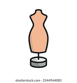 Mannequin fashion tailor icon vector basic design simple and modern concept graphic