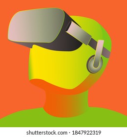 Mannequina con gafas para la realidad virtual.