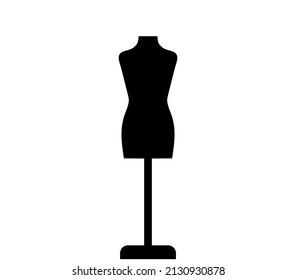 Mannequin glyph icon. Tailor's dummy. Silhouette symbol. Negative space. Vector isolated illustration.