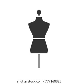 Mannequin glyph icon. Tailor's dummy. Silhouette symbol. Negative space. Vector isolated illustration