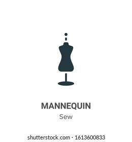 Mannequin glyph icon vector on white background. Flat vector mannequin icon symbol sign from modern sew collection for mobile concept and web apps design.