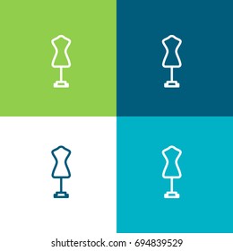 Mannequin green and blue material color minimal icon or logo design