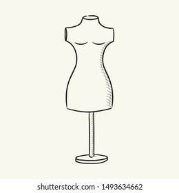 Mannequin. Hand drawn vector illustration.