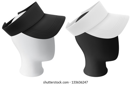 Mannequin head with blank visor template