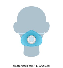 mannequin head with medical mask protection accessory for covid19 prevention method vector illustration design