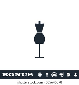 Mannequin icon flat. Black pictogram on white background. Vector illustration symbol and bonus button