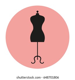 Mannequin icon on pink background. Vector illustration.  