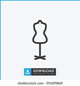 mannequin icon. Simple outline mannequin vector icon. On white background.