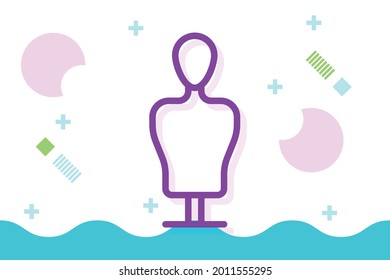 Mannequin icon symbol sign from modern fashion collection for mobile concept and web apps design. Beauty and clothes related vector line icons. 