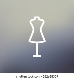 Mannequin Icon dünne Linie für Web und mobile, moderne minimalistische flache Design. Vektorweißes Symbol auf Farbverlauf-Mesh-Hintergrund.
