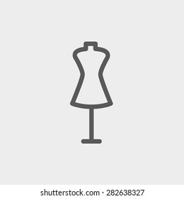Mannequin icon thin line for web and mobile, modern minimalistic flat design. Vector dark grey icon on light grey background.