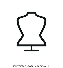 Mannequin isolated icon, female tailor's dummy vector symbol with editable stroke