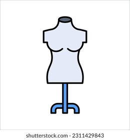 Mannequin linear icon. Tailor's dummy. vector illustration on white background