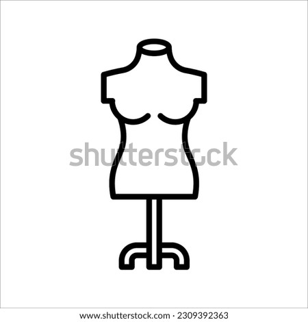 Mannequin linear icon. Tailor's dummy. vector illustration on white background