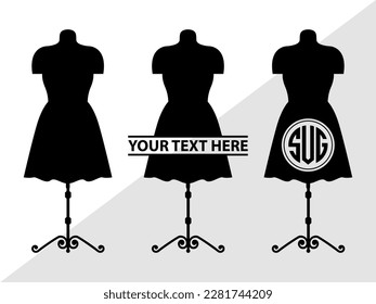 Mannequin Monogram Vector Illustration Silhouette