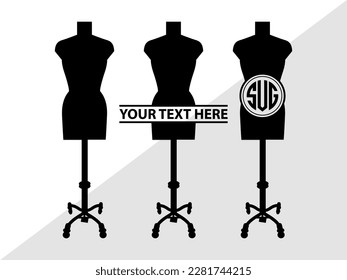 Mannequin Monogram Vector Illustration Silhouette