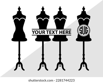 Mannequin Monogram Vector Illustration Silhouette