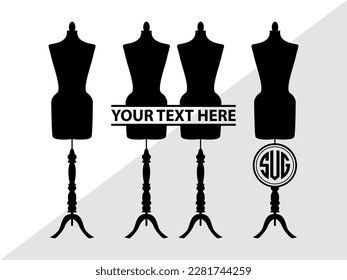 Mannequin Monogram Vector Illustration Silhouette