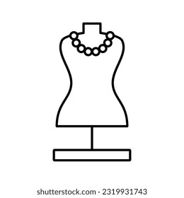 Mannequin Necklace Outline Icon Vector Illustration