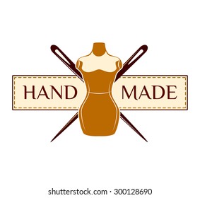 Mannequin, needle, hand made. Sewing set