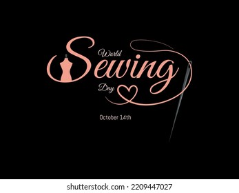 Mannequin on text world day of the seamstress. October 14th