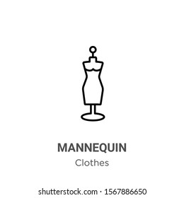 Mannequin outline vector icon. Thin line black mannequin icon, flat vector simple element illustration from editable clothes concept isolated on white background