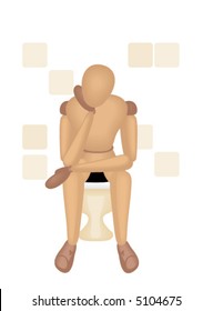 Serie Mannequin: Pensar en el baño - Vector