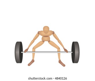Mannequin Series:  Weightlifting - Vector