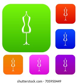 Mannequin set icon in different colors isolated vector illustration. Premium collection