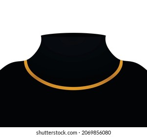 Mannequin silhouette with necklace, vector