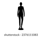 Mannequin silhouette vector art white background