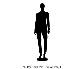 Mannequin silhouette vector art white background