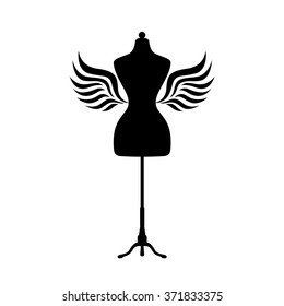 Mannequin silhouette with wings. Vector.
